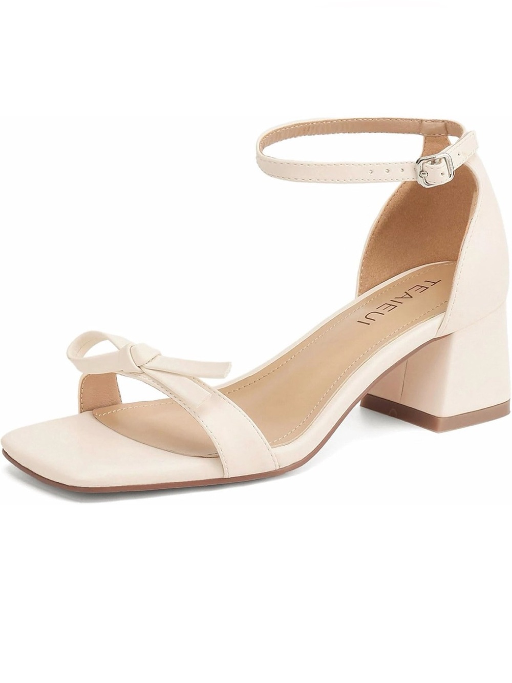 NWOT TEAIEUI Heeled Sandals Strappy Low Block Heels